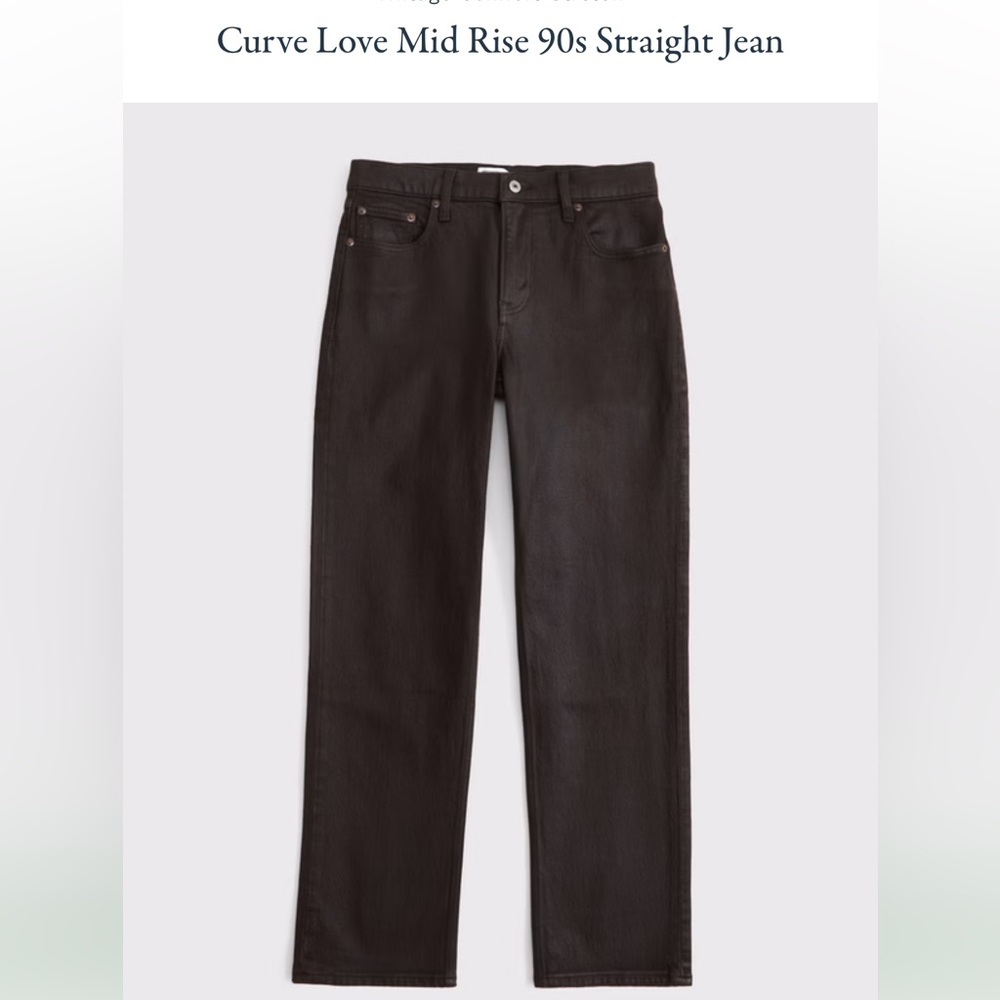 Abercrombie & Fitch Brown Curve Love Mid Rise 90s Straight Jeans